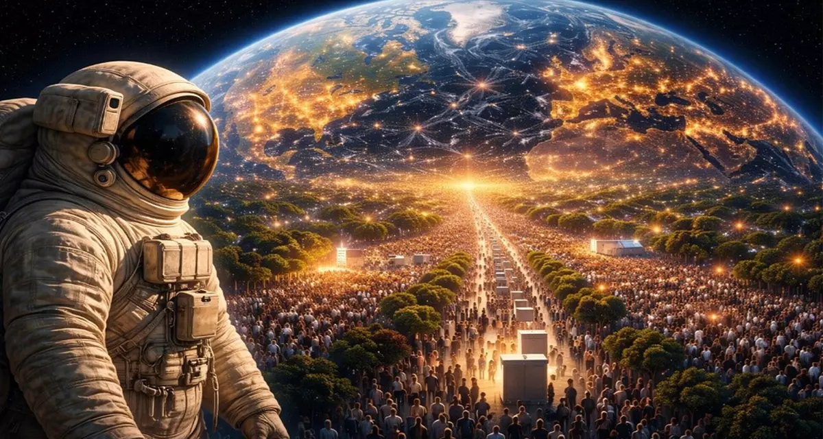 Astronaut blickt auf Erde. Grafik erstellt via ChatGPT | LpB BW