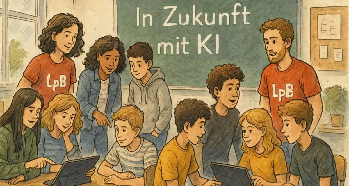 Wimmelbild Aktionstag. KI-generiert.