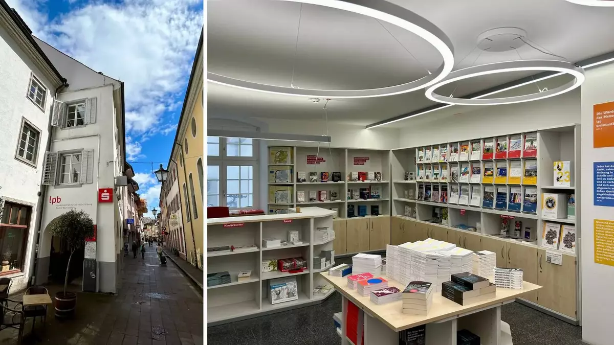 Außenstelle Freiburg mit Shop. 