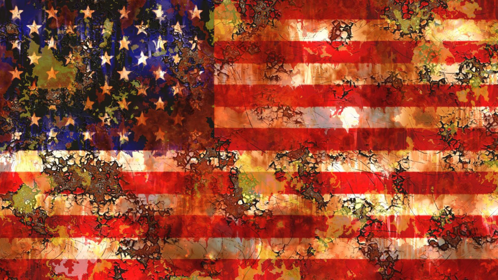 Amerikanische Flagge, Rostig.